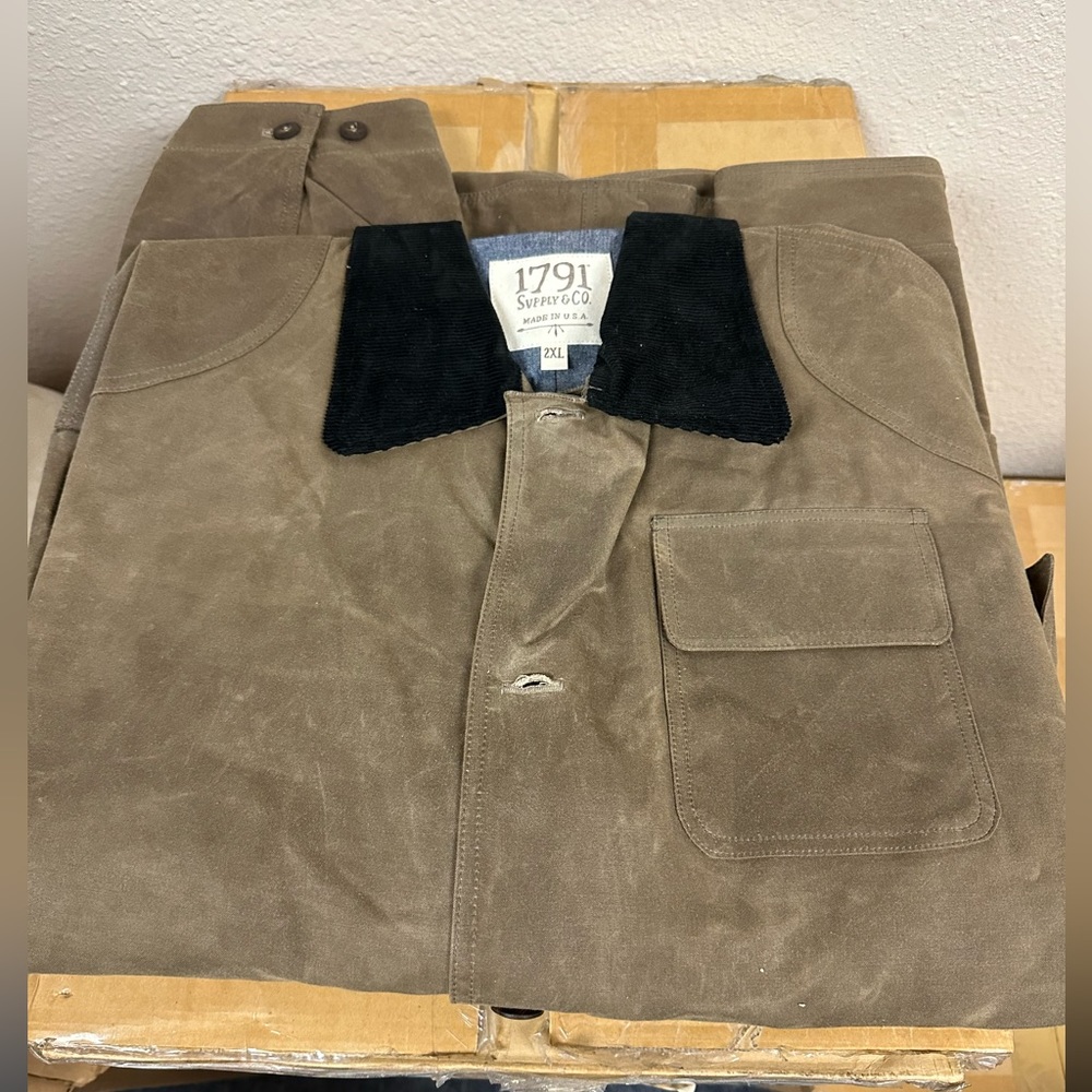 Mens Hunting Waxed Oiled Hunting Cotton Field Coat MADE IN USA - Picture 2 of 9